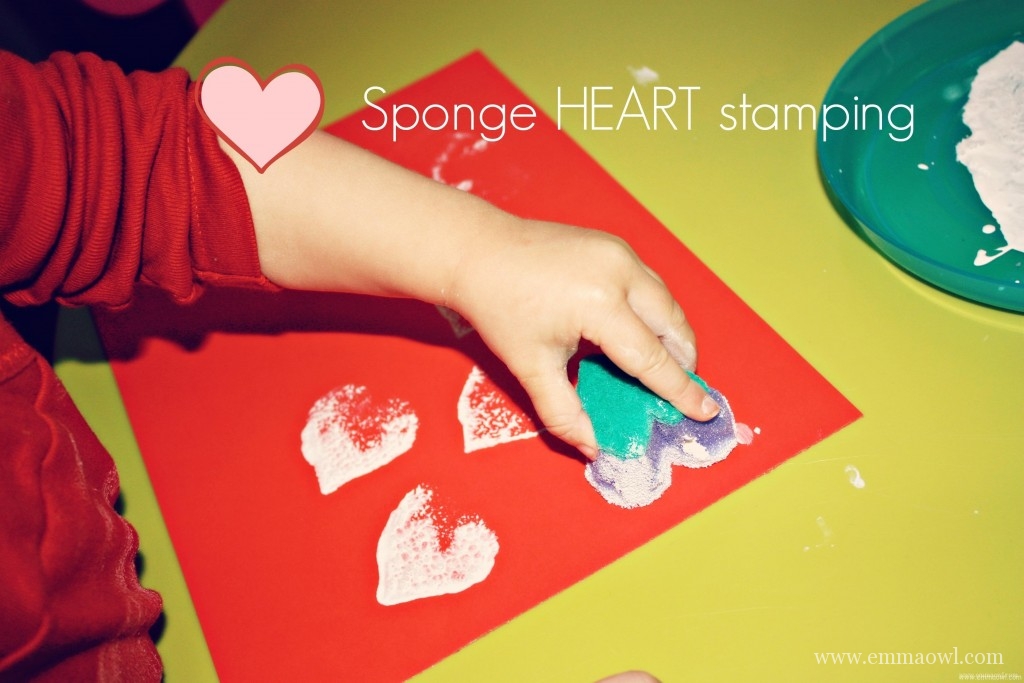 Sponge Heart Stamping