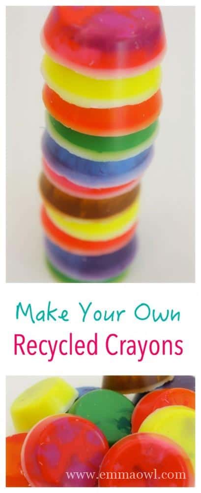 Easy Recycled Crayon Craft Project. They make the perfect gifts!