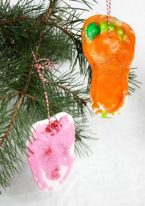 Christmas Tree Salt Dough Footprint Decoration