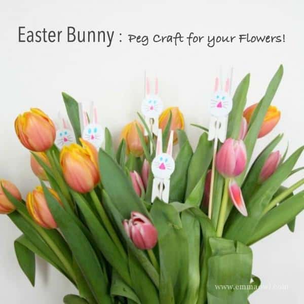 Easter Bunny Peg Craft for your flowers