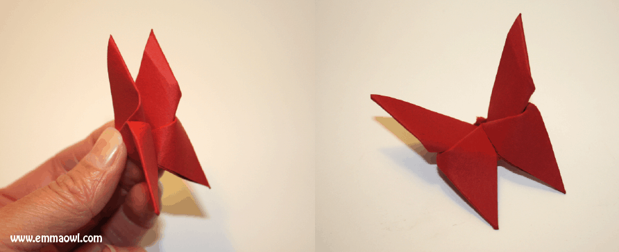 Step by Step Instructions for watercolor origami butterflies