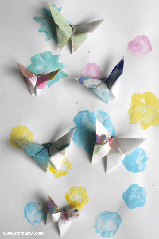 How to Make Origami Butterflies with coffee Filter Paper