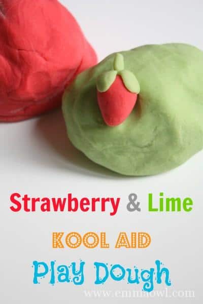 Strawberry and Lime Kool Aid Play Dough