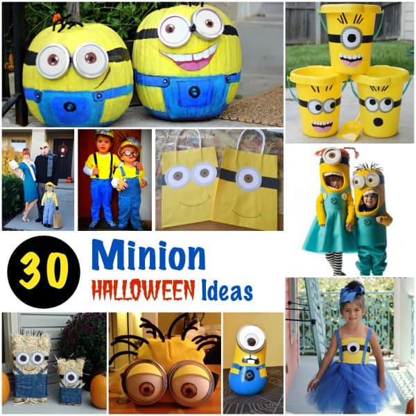 30 Minion Halloween Ideas - costumes - pumpkins - treat bags and decorations