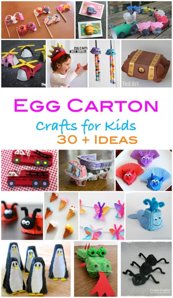 Here are more than 30 fantastic egg carton craft ideas for kids! Egg boxes are incredibly versatile - and cheap, they make the best craft material!