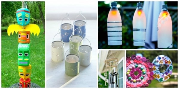 Garden crafts made with recycled materials