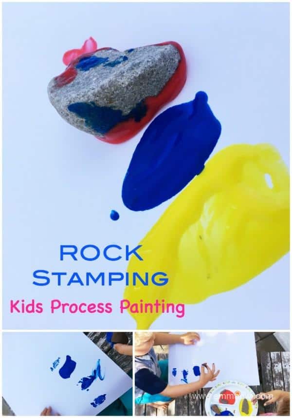 Rock Stamping is a wonderful - and easy to set up - Process Art Painting Project for Kids